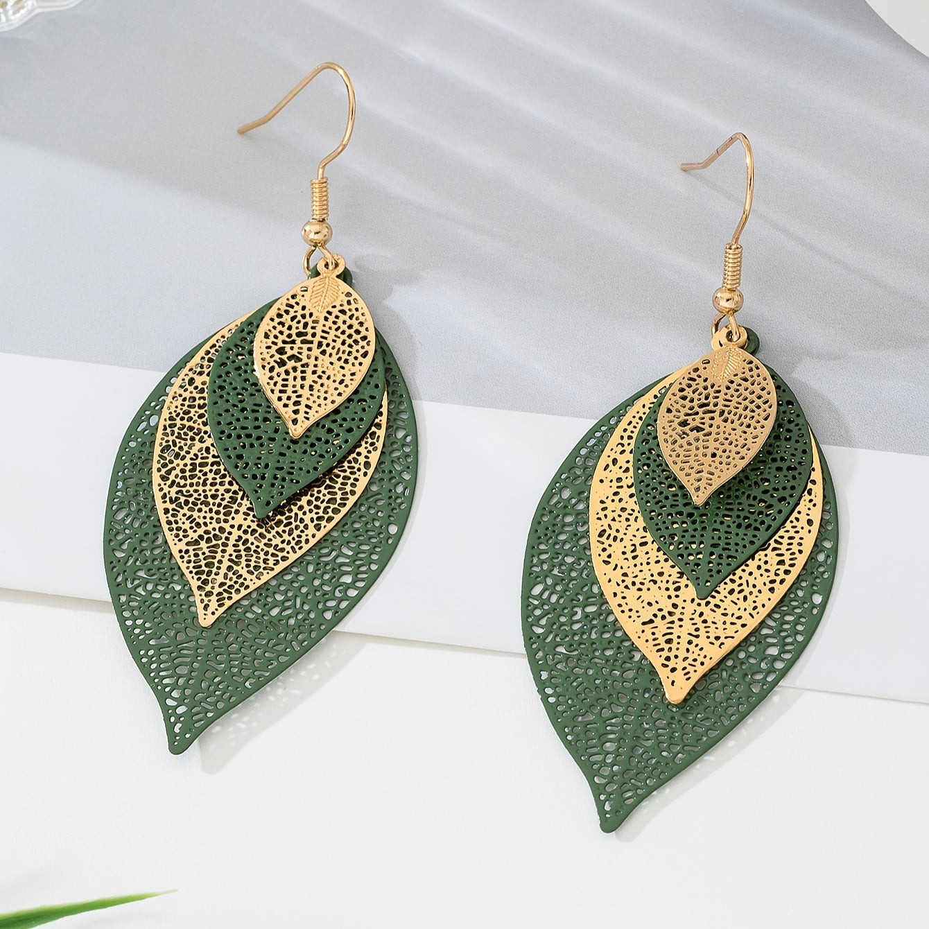 Boucles d'oreilles Boho Blad – Or & Noir