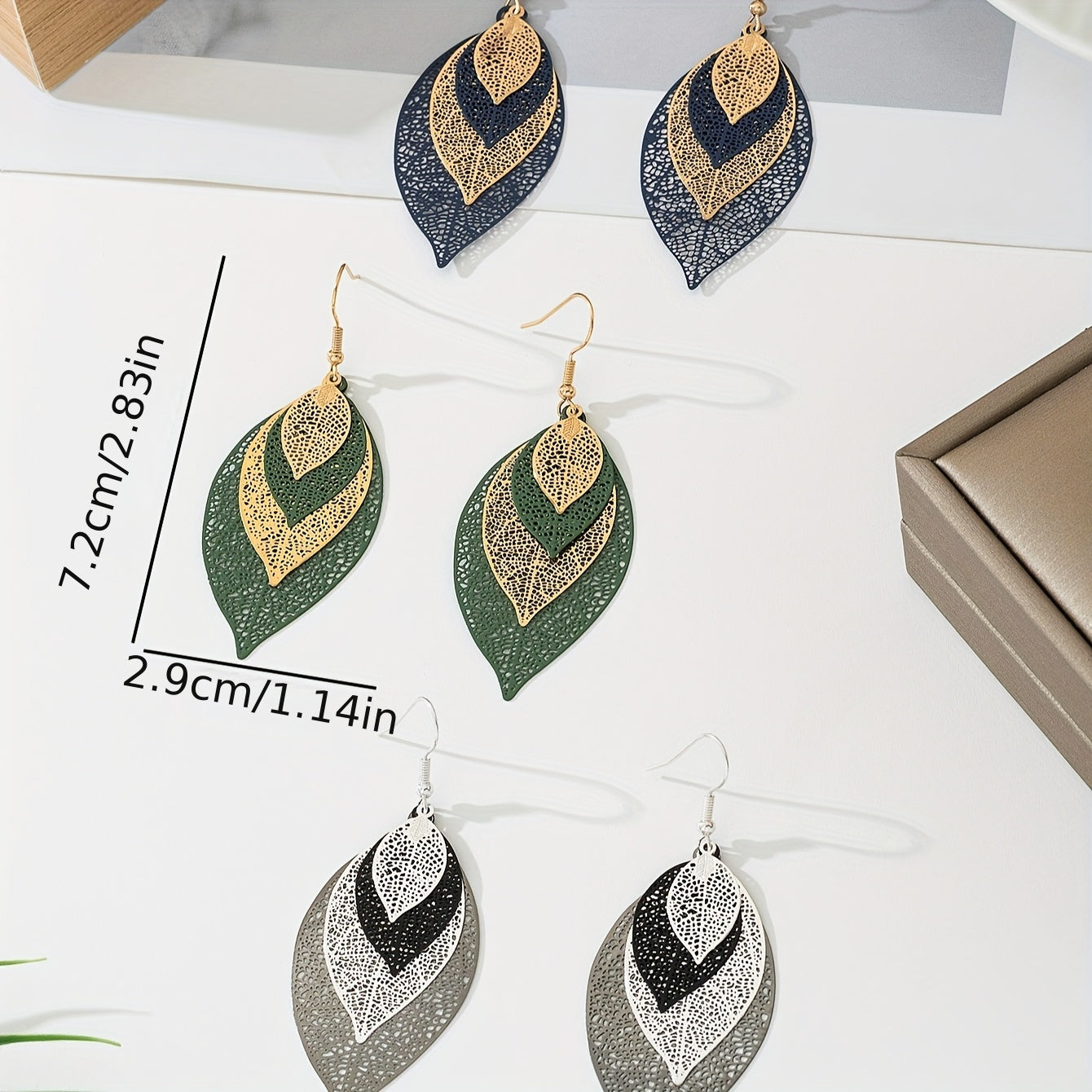 Boucles d'oreilles Boho Blad – Or & Noir