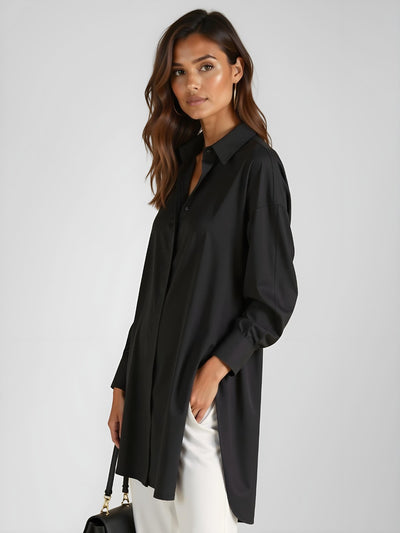 Robe Chemise à Col Oversize