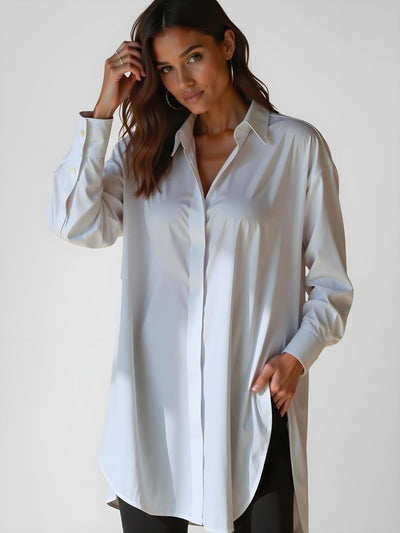 Robe Chemise à Col Oversize