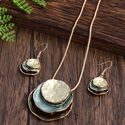 Ensemble de Bijoux Boho : Boucles d'oreilles & Collier – Style Rétro & Quotidien