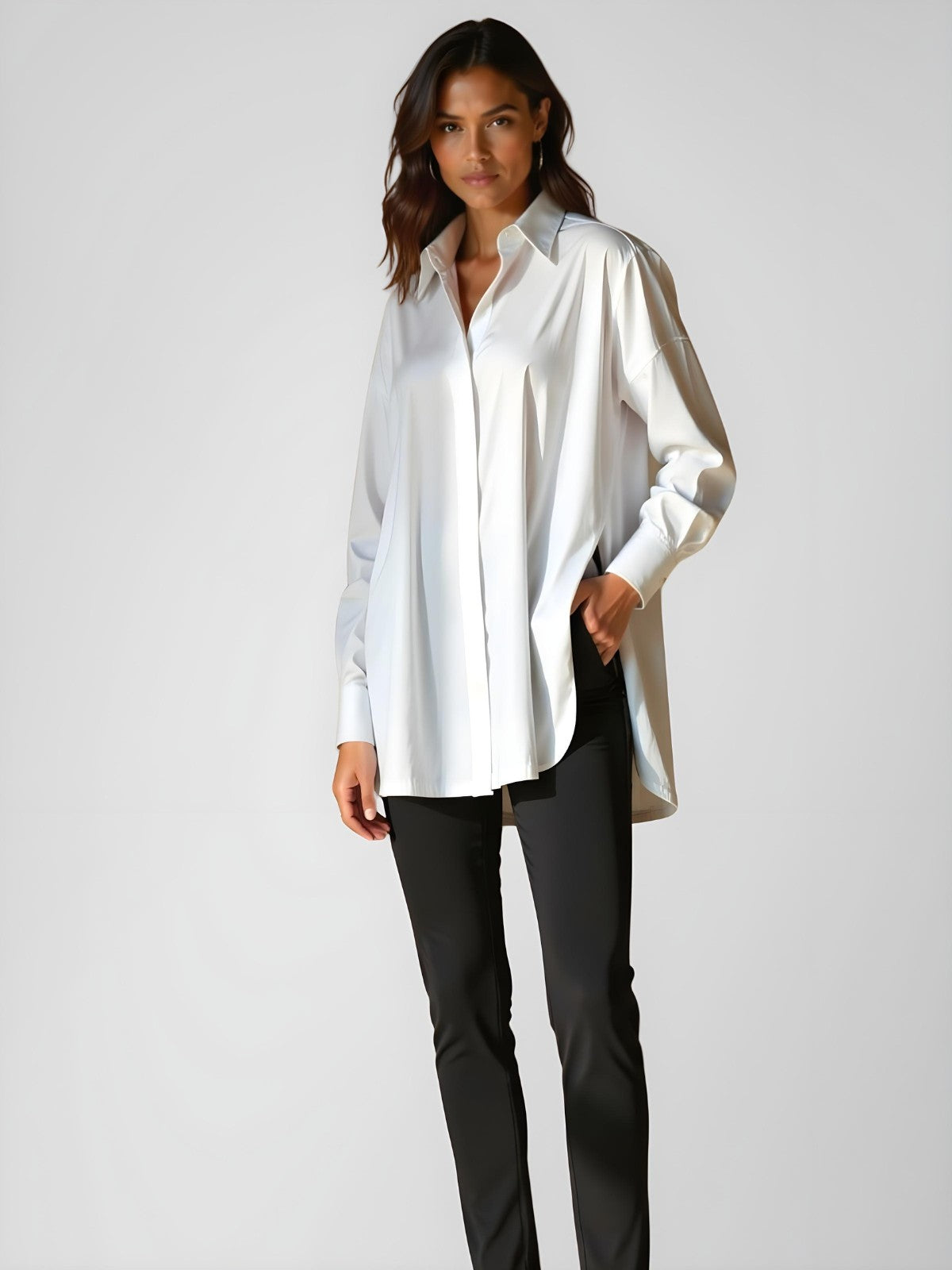 Robe Chemise à Col Oversize