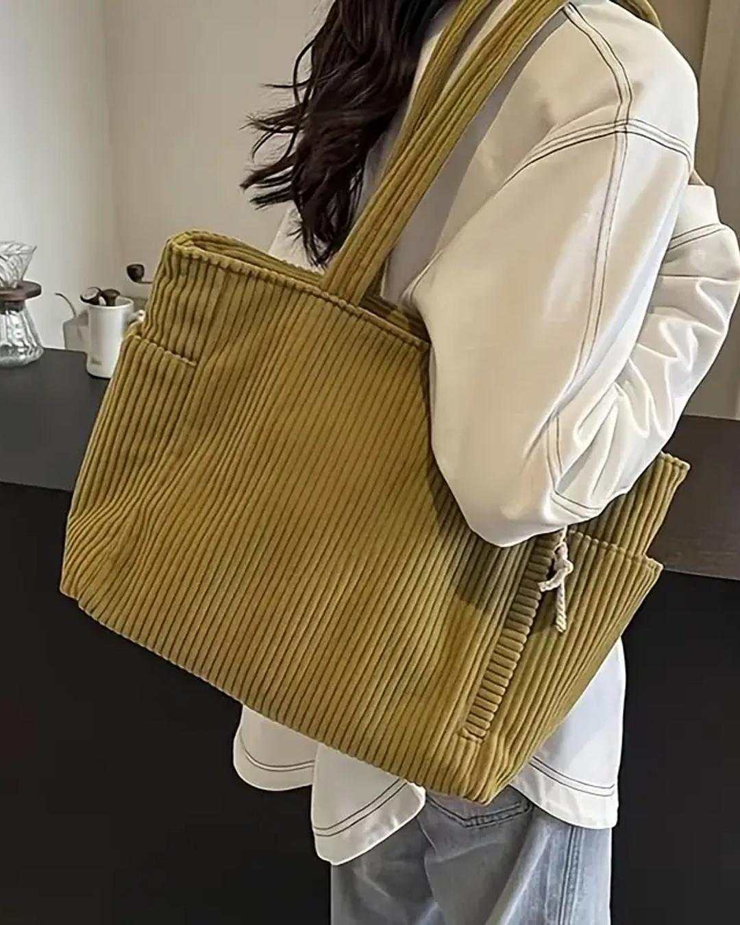 Tilda – Sac à provisions côtelé avec détail en cordon