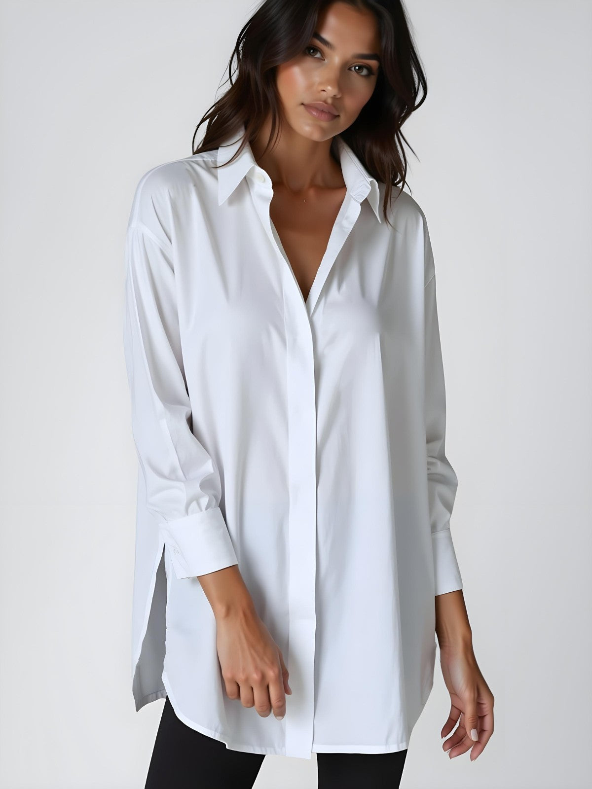 Robe Chemise à Col Oversize