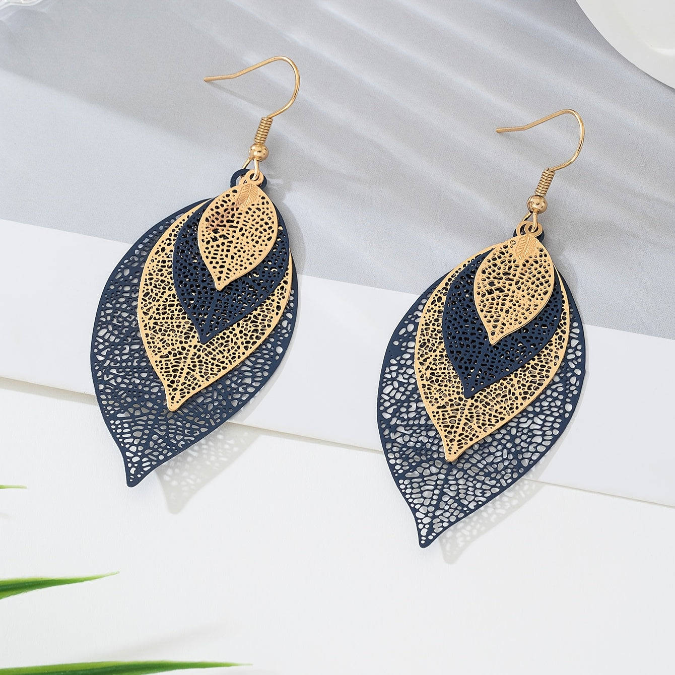 Boucles d'oreilles Boho Blad – Or & Noir