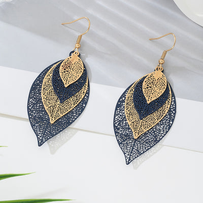 Boucles d'oreilles Boho Blad – Or & Noir