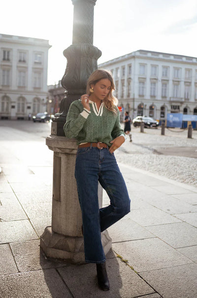 Inès™ | Pull V-Cou Vert