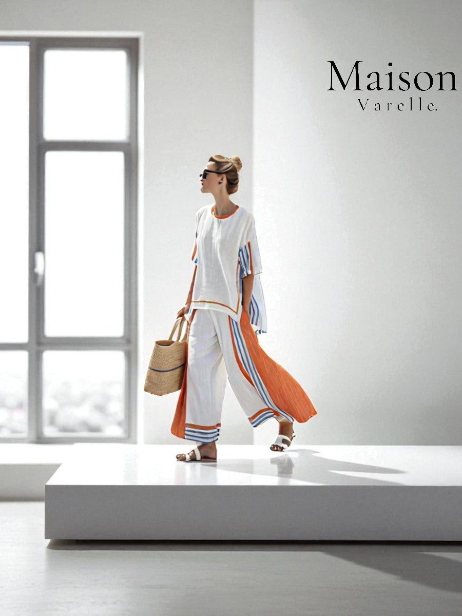 Florence™ | María en Lin de Bambou Éthique avec Rayures et Coupe Légère