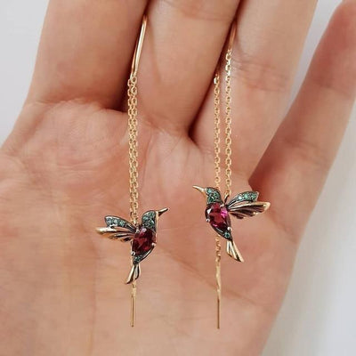 Ophira | Boucles d'oreilles en émail colibri ornées de zircons
